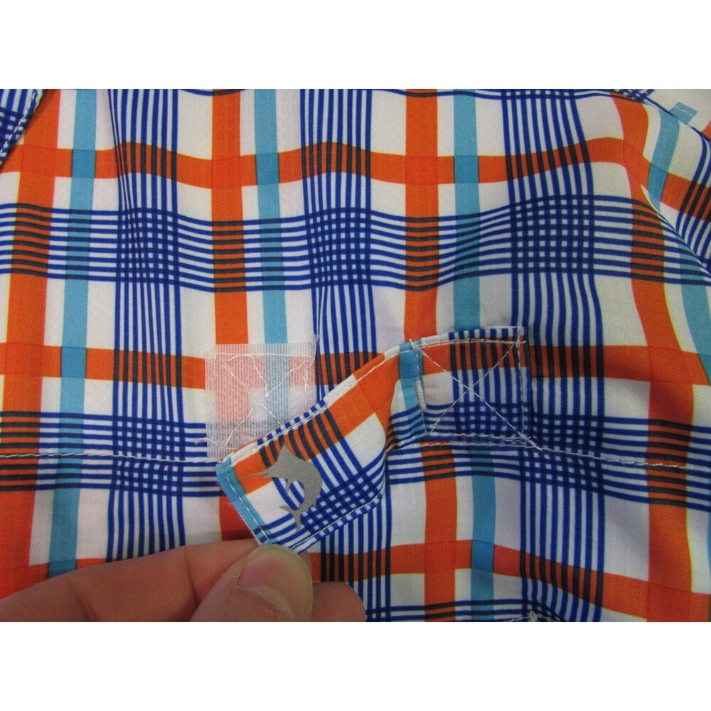Reel Legends Shirt Mens Medium Blue Plaid Mariner II Fishing Performance Vented - Picture 4 of 13